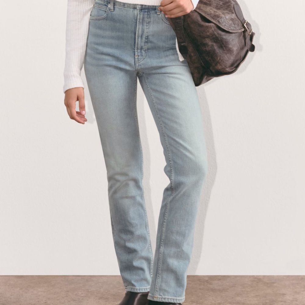 NWT Everlane The Way High Slim Jean 33 short Vintage Light‎